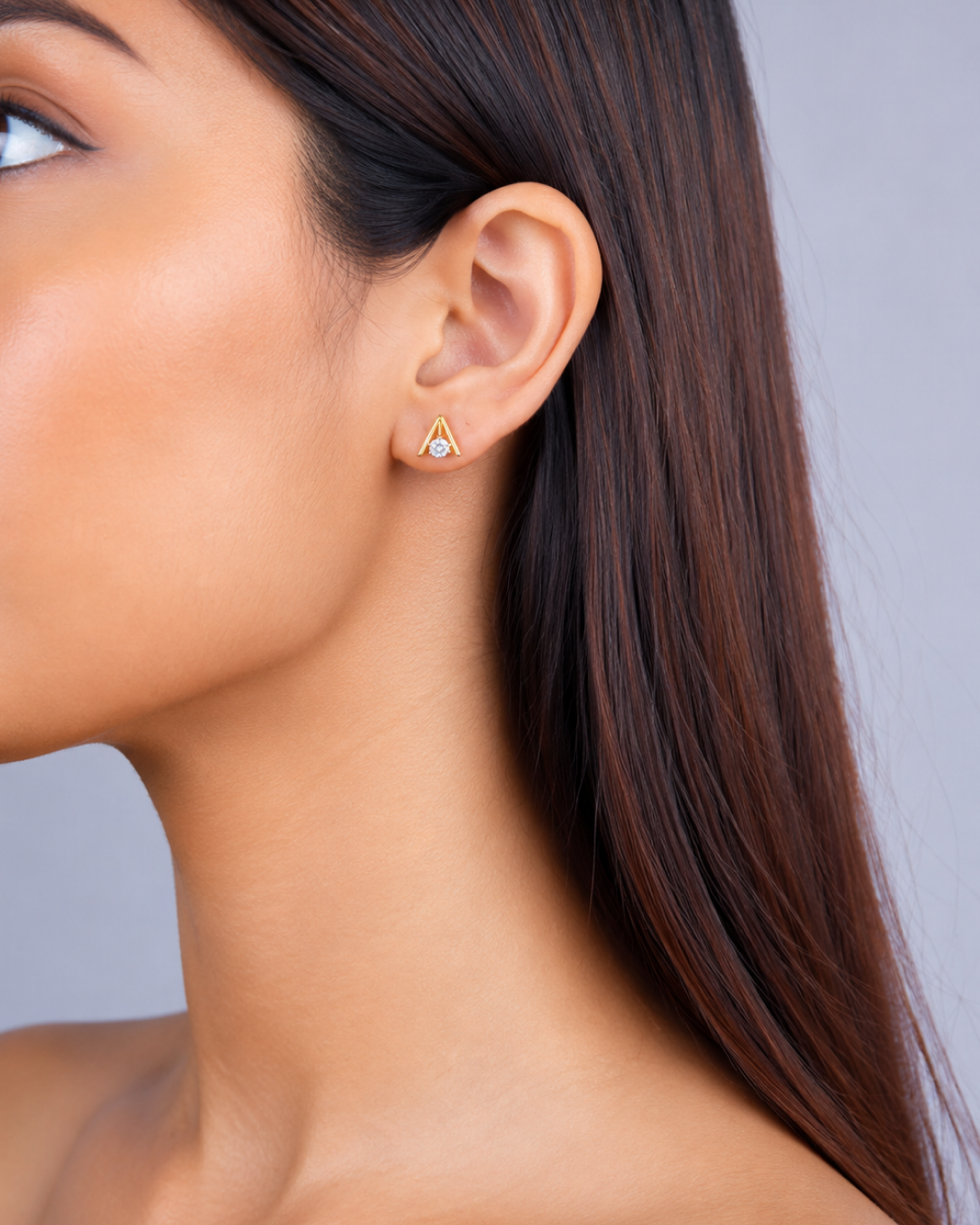 TRIANGLE CZ SOLITAIRE EARRINGS