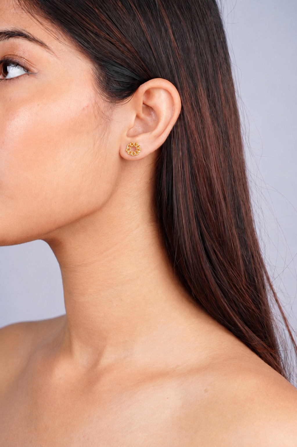 FLORAL LEAF WREATH STUD EARRINGS