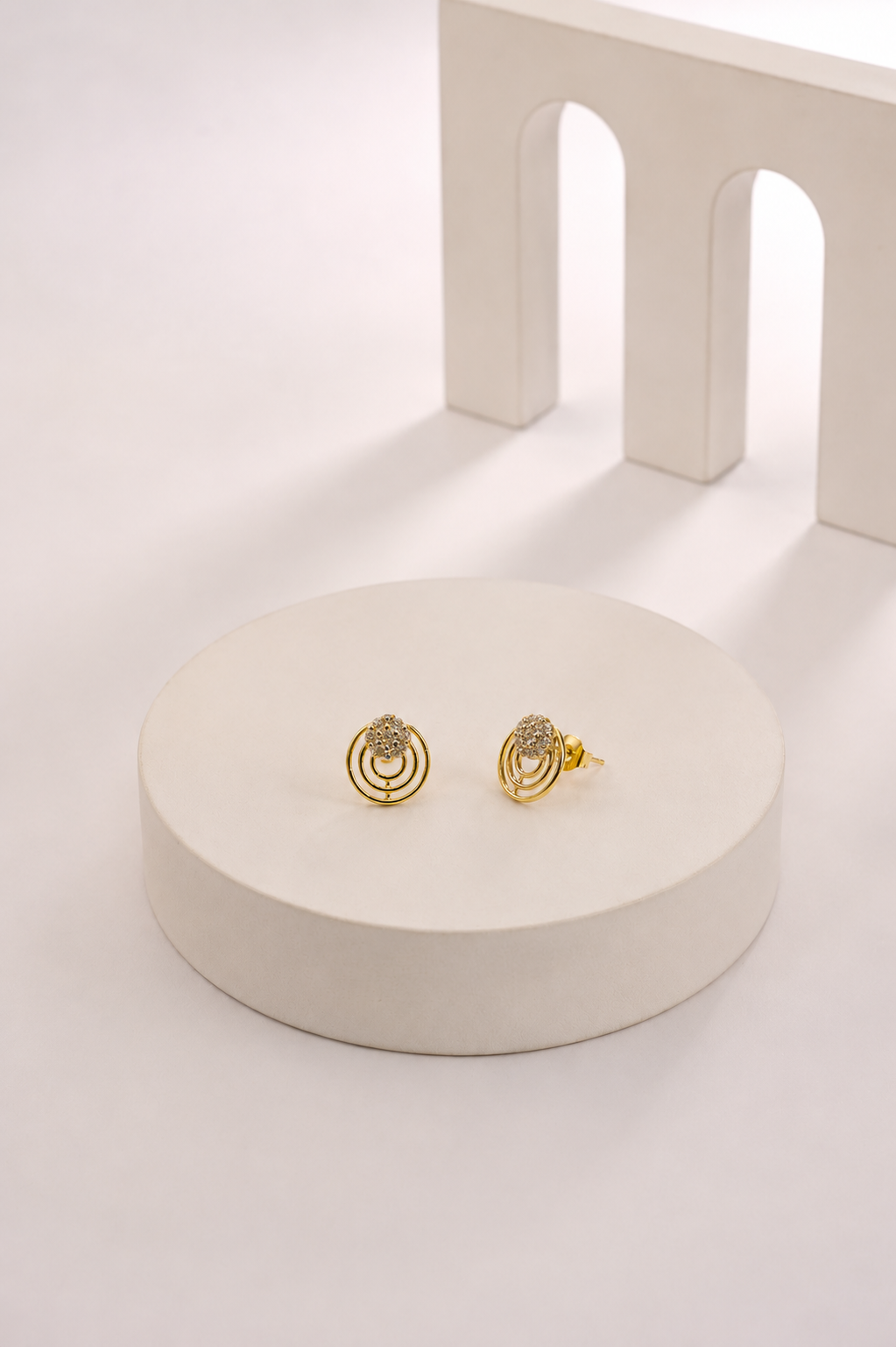 LUXE GOLD CRYSTAL ORBIT  EARRINGS