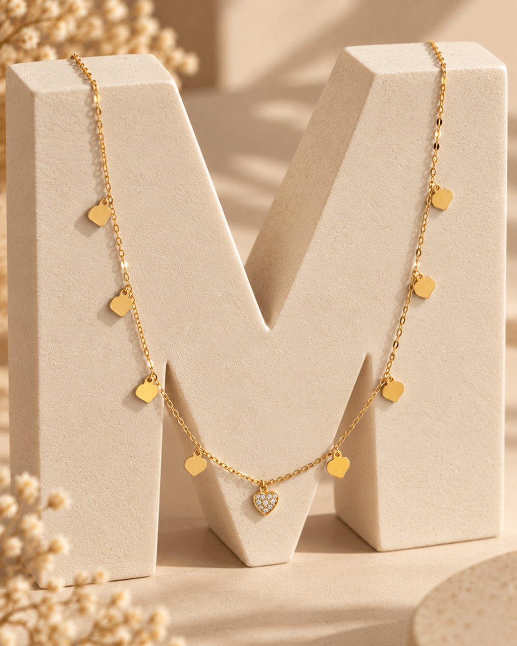 MULTI-CHARM HEART PENDANT NECKLACE