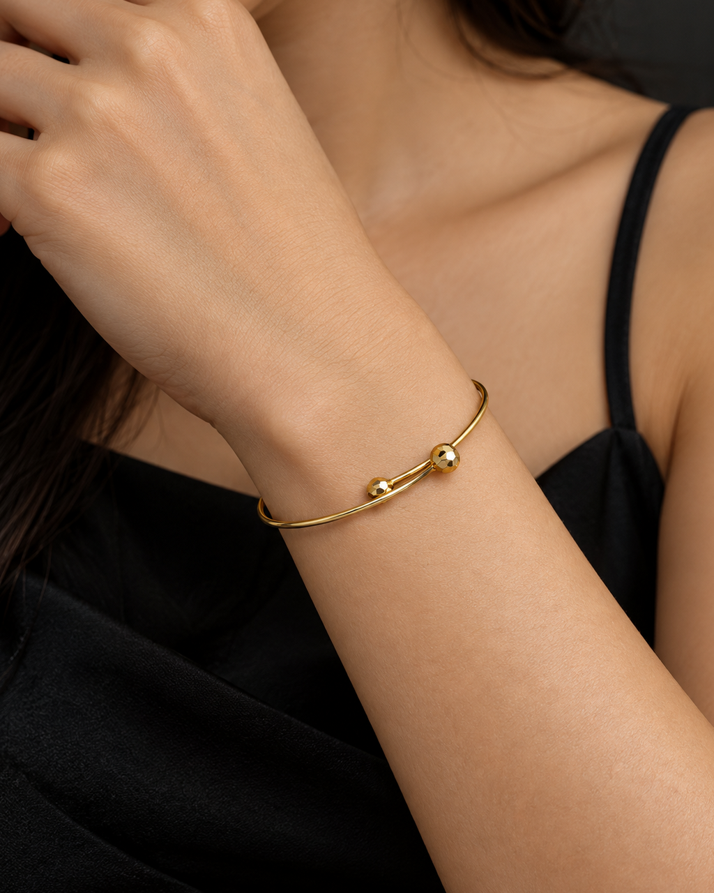 GOLD OPENWRAP SPHERE BRACELET