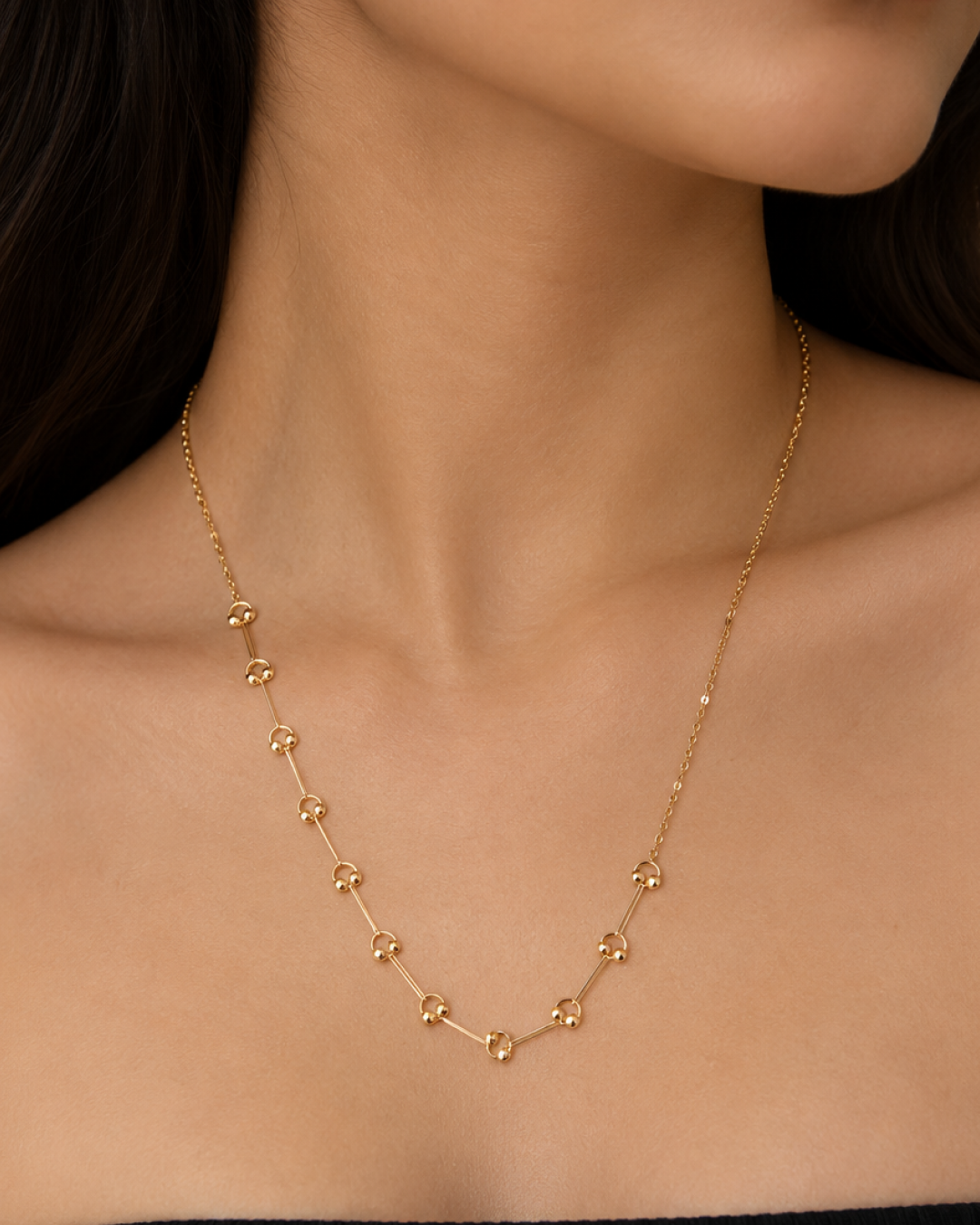CHIC DAINTY GEOMETRIC LINK STATION NECKLACE