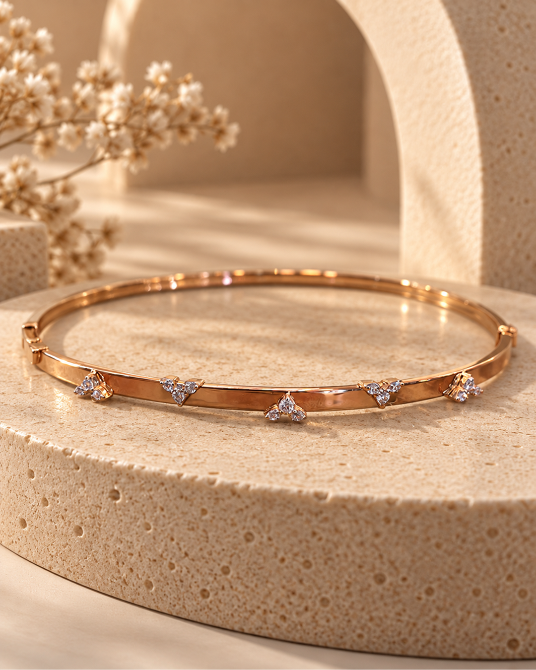 GOLD DUAL-TONE CROSS STATION BRACELET