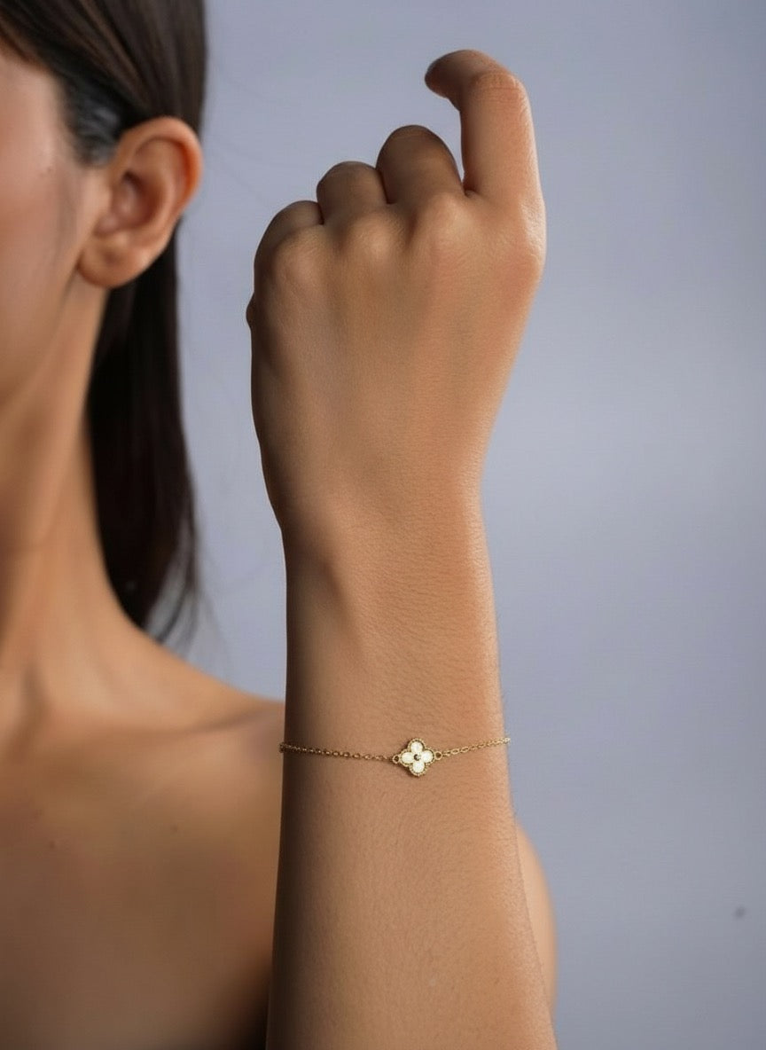 SINGLE MINI GOLD VAN CLEEF FLOWER BRACELET