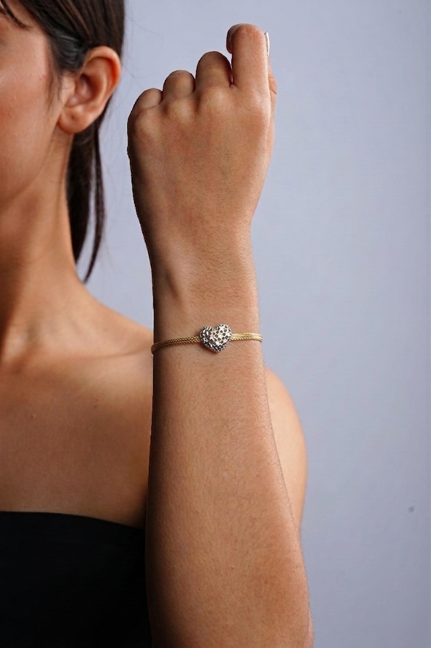 FILIGREE HEART MESH BRACELET
