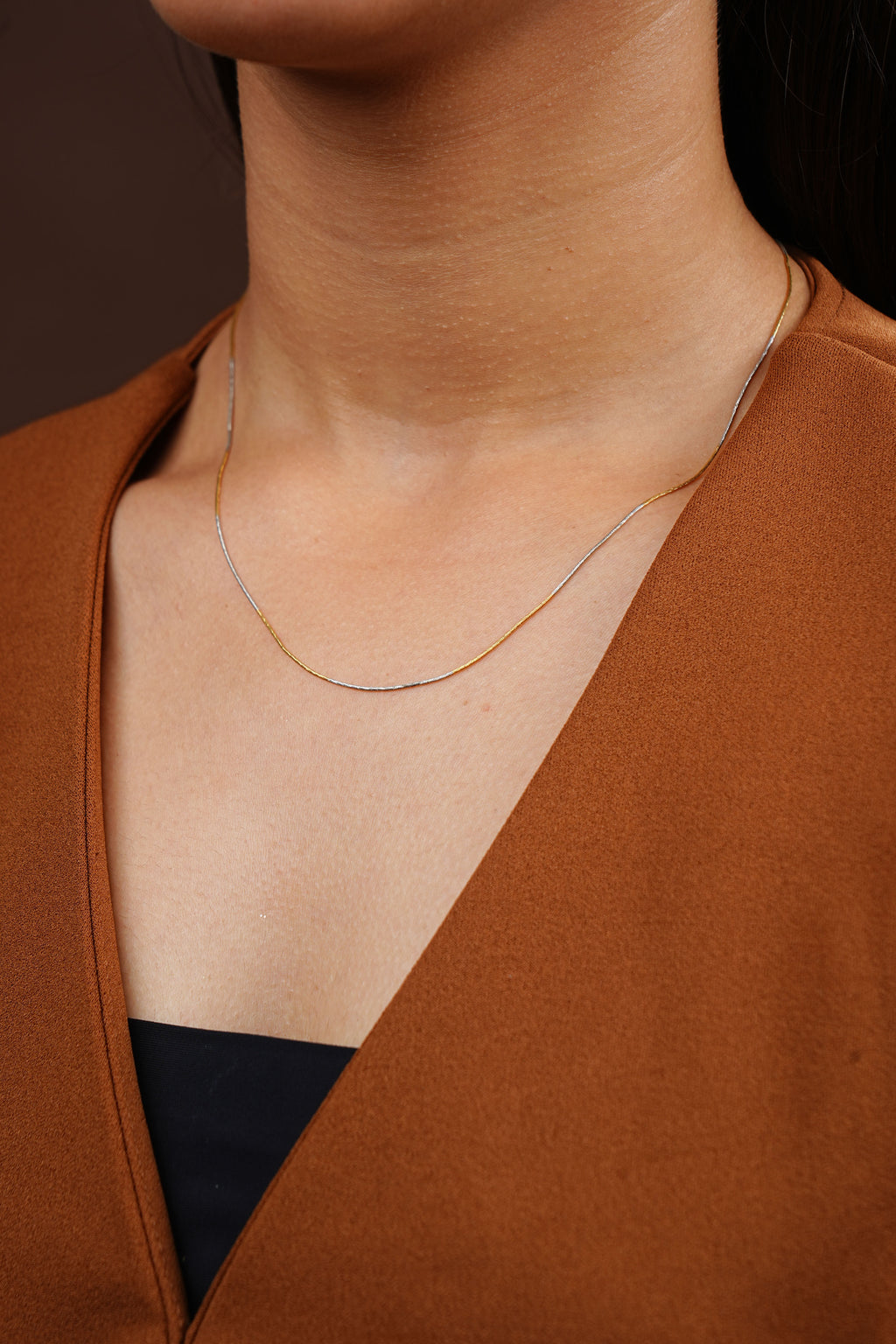 PLAIN YELLOW GOLD WITH RHODIUM CHAIN