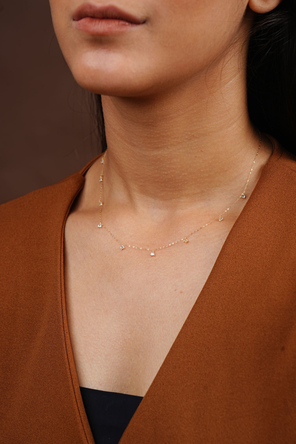 HEART DROP CHARMS NECKLACE