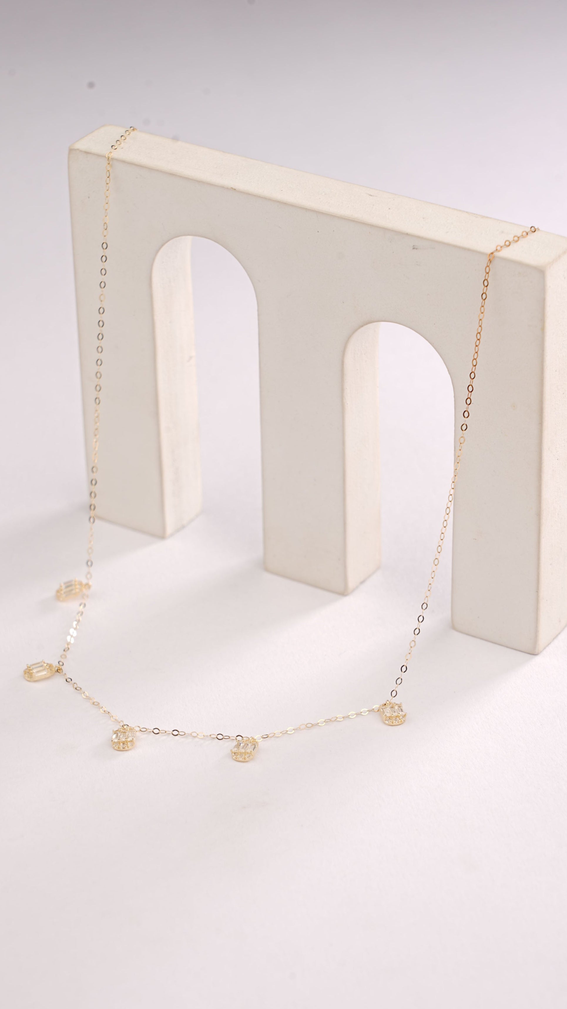 MULTI BAGUETTE CHARMS NECKLACE
