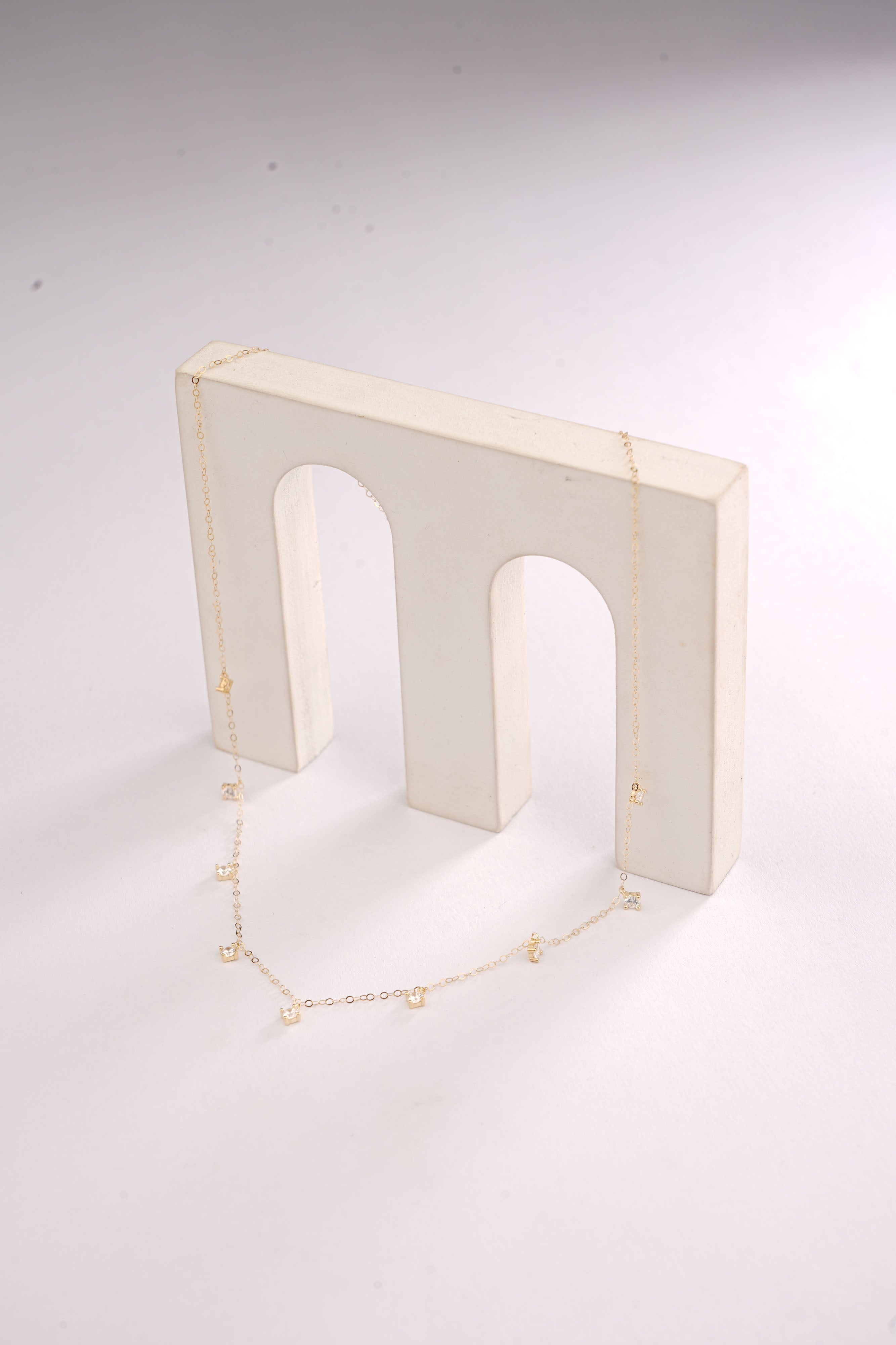 DIAMOND DROP CHARMS NECKLACE