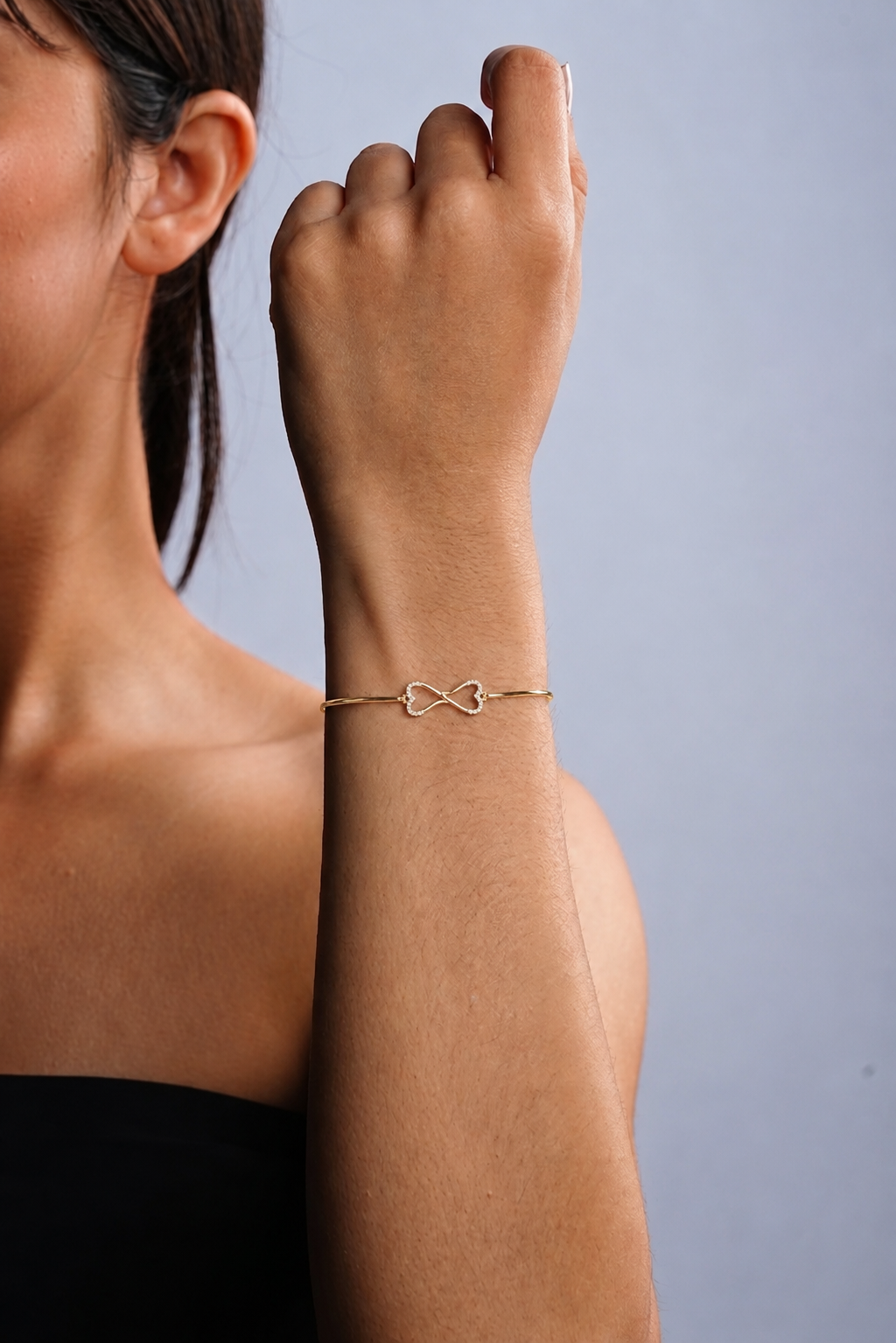 INFINITY CRYSTAL HALO BANGLE BRACELET