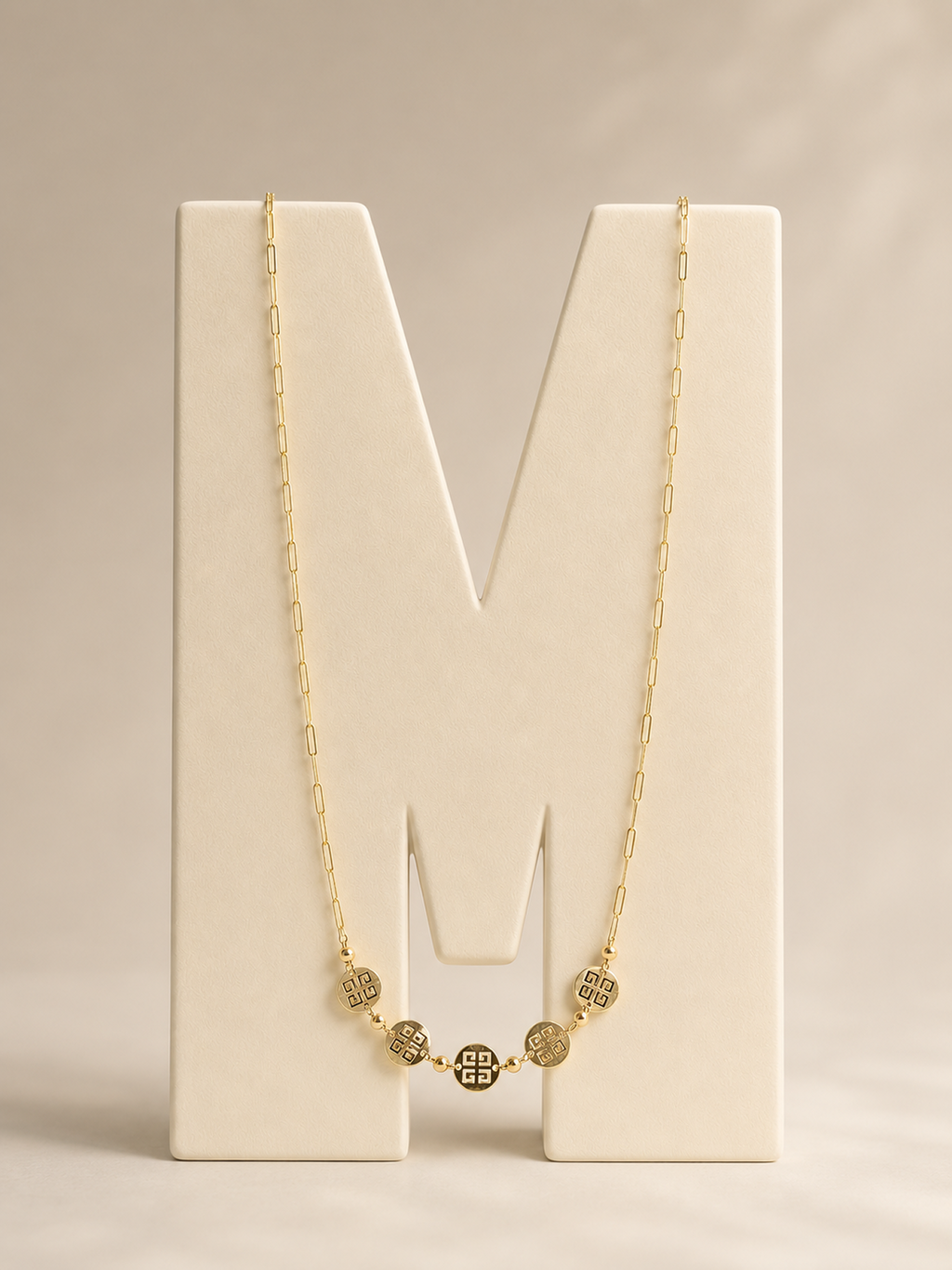 CHIC BEADED & CIRCULAR MEDALLION NECKLACE