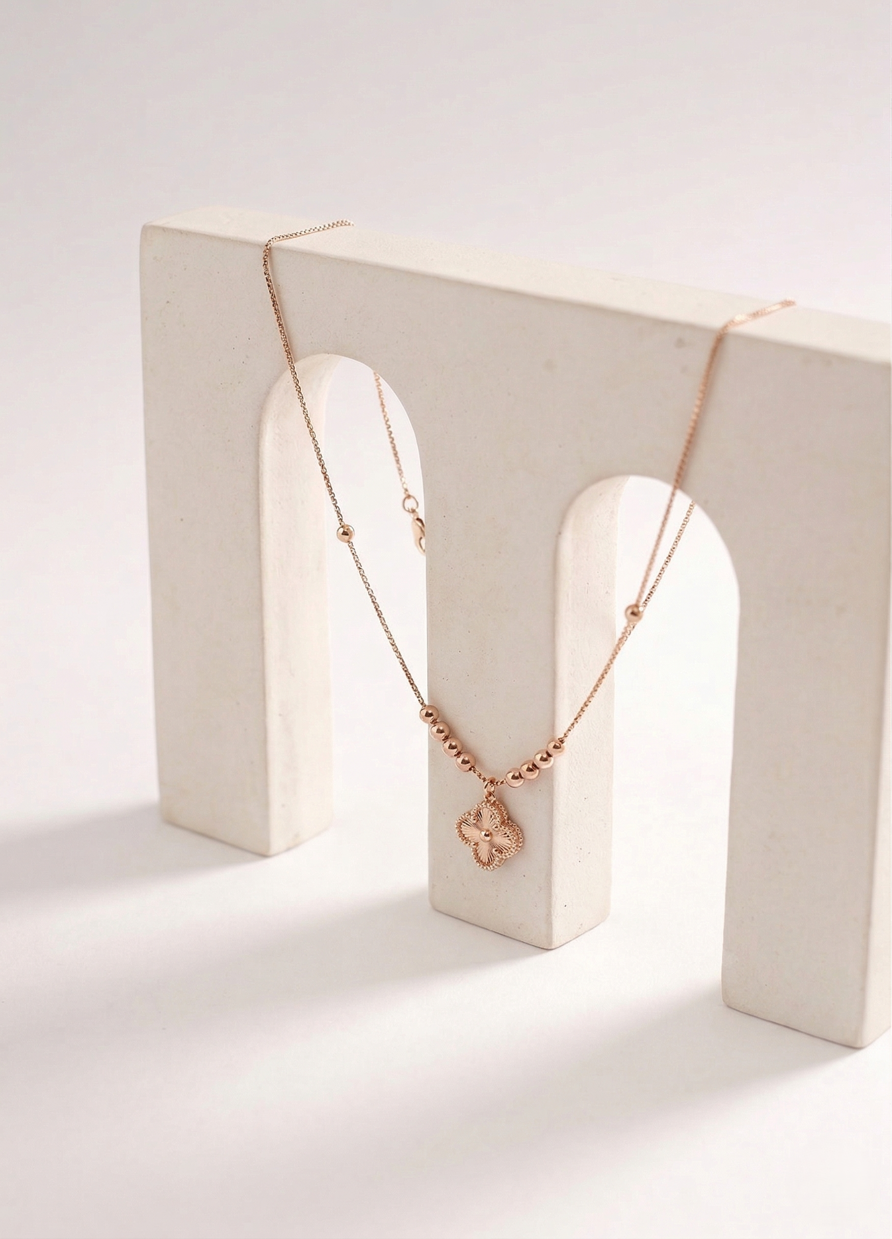 Flower Pattern Charm Necklace