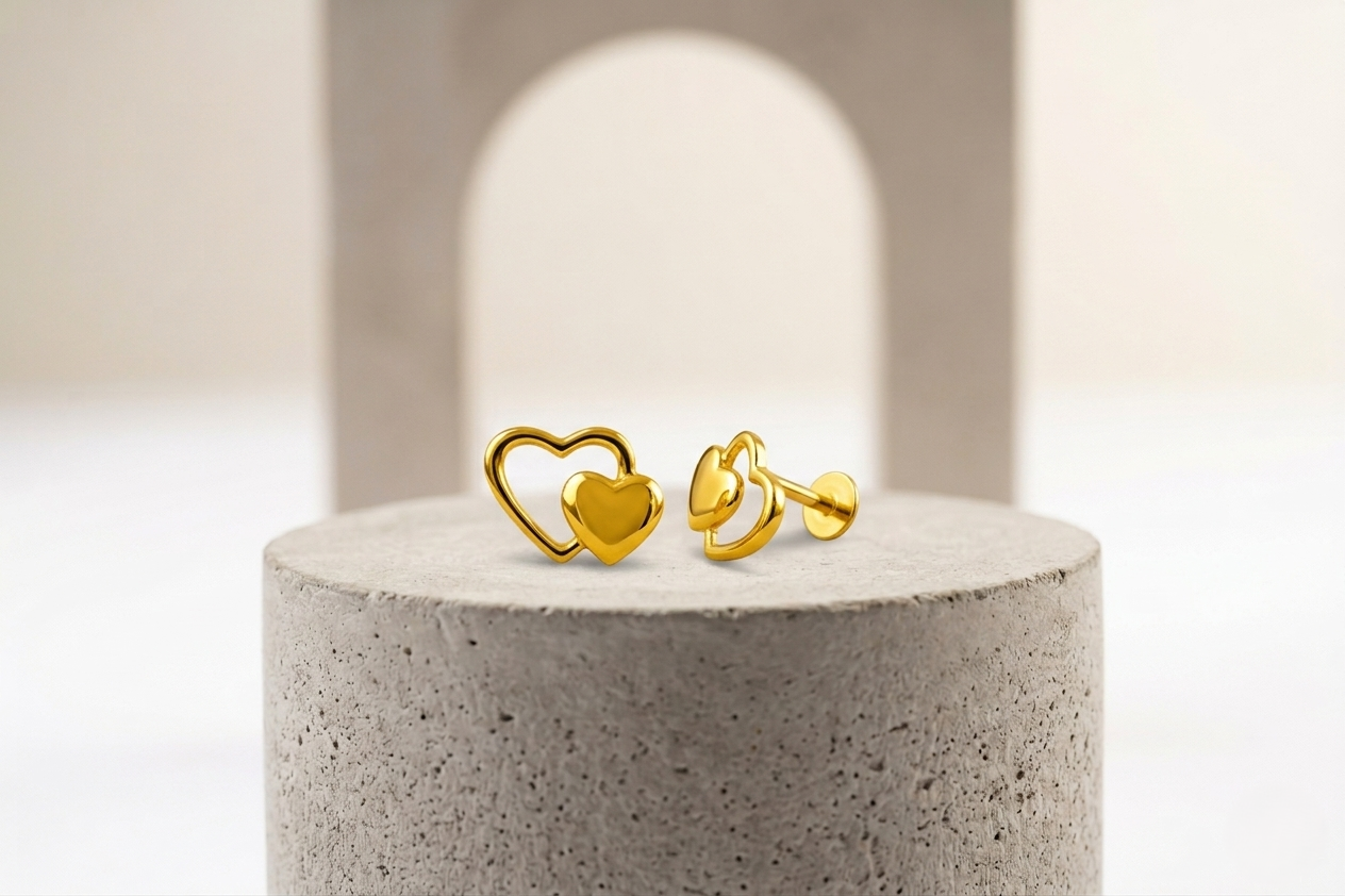 TWIN HEART EARRINGS