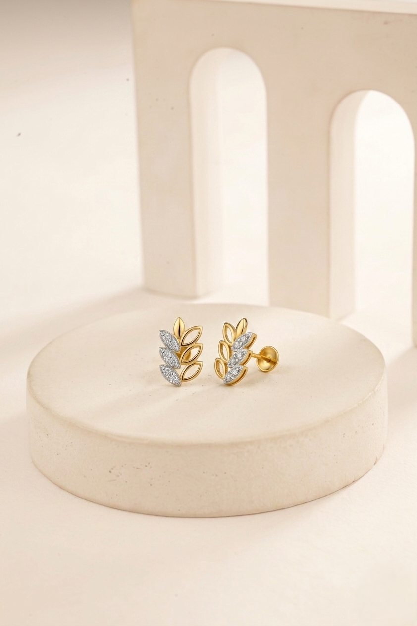 CELESTIAL TRIPLE LEAF EARRINGS